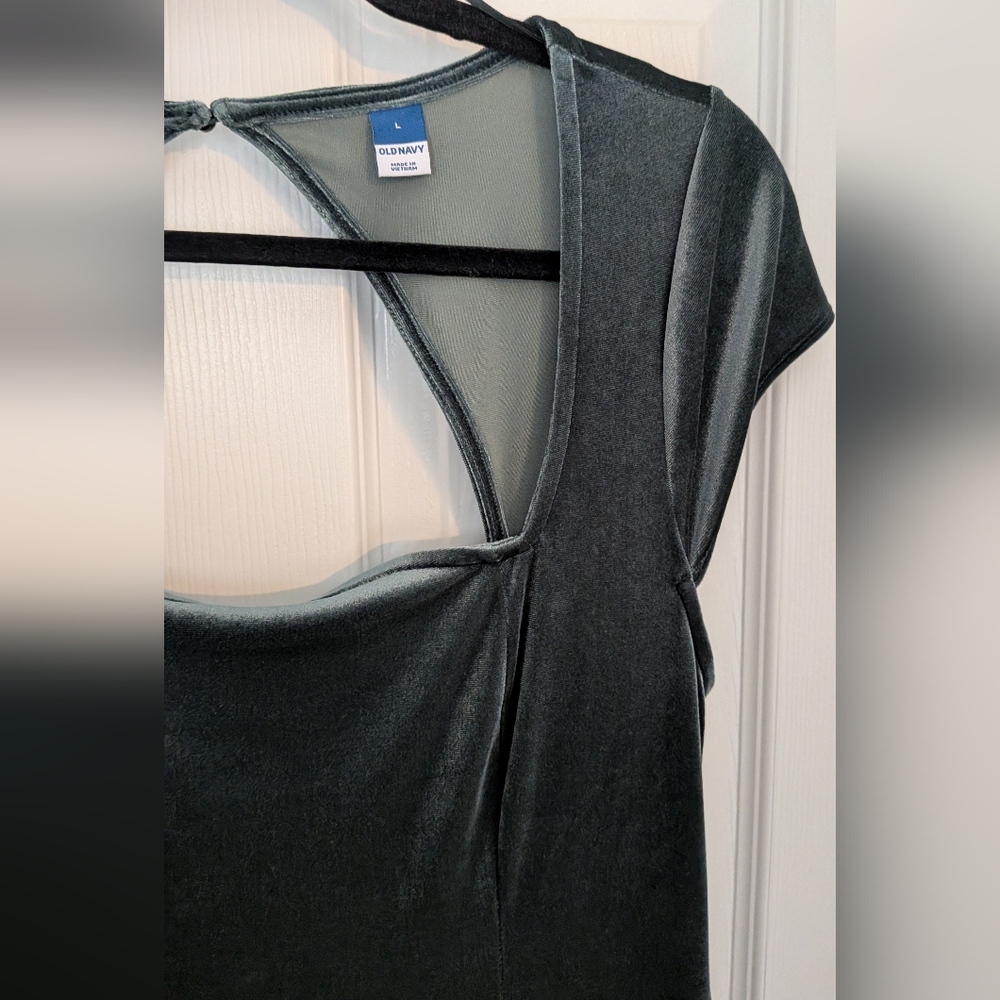 Old Navy Charcoal Velvet Blouse